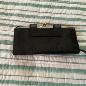 Ladies black leather Hobo wallet